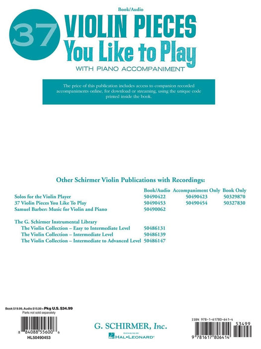 37 Violin Pieces You Like to Play Book/Online Audio 小提琴 小品 | 小雅音樂 Hsiaoya Music