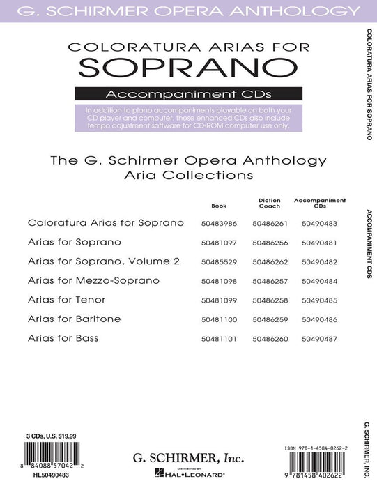 Coloratura Arias for Soprano G. Schirmer Opera Anthology Accompaniment CDs (2) 詠唱調 歌劇 伴奏 | 小雅音樂 Hsiaoya Music