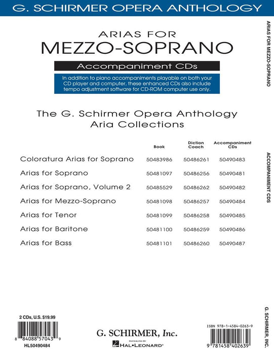 Arias for Mezzo-Soprano G. Schirmer Opera Anthology Accompaniment CDs (2) 詠唱調 次女高音 歌劇 伴奏 | 小雅音樂 Hsiaoya Music
