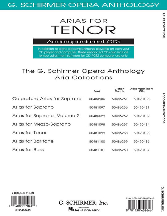 Arias for Tenor G. Schirmer Opera Anthology Accompaniment CDs (2) 詠唱調 歌劇 伴奏 | 小雅音樂 Hsiaoya Music