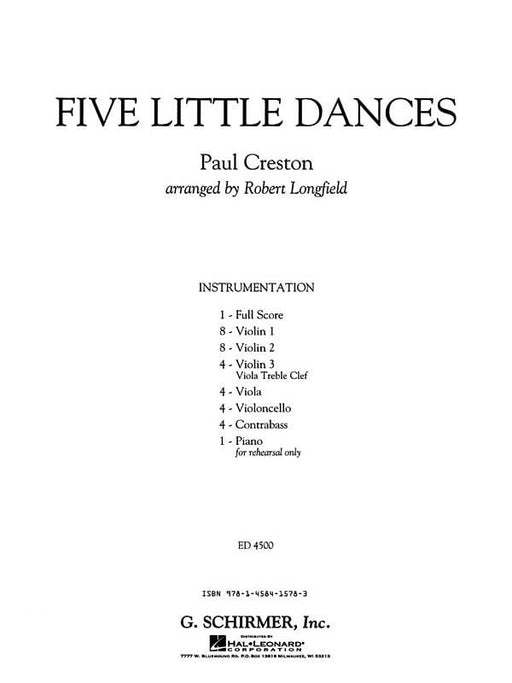 Five Little Dances - Full Score 舞曲 大總譜 | 小雅音樂 Hsiaoya Music
