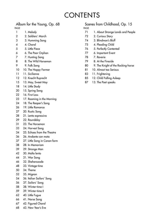 Schumann - Album for the Young · Scenes from Childhood Schirmer Library of Classics Volume 2094 舒曼羅伯特 少年曲集兒時情景 | 小雅音樂 Hsiaoya Music