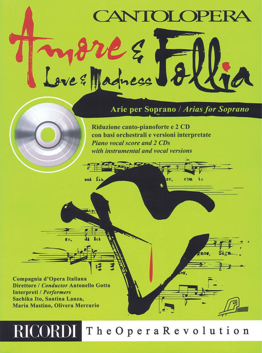 Amore & Follia (Love & Madness) Arias for Soprano Cantolopera series With 2 CDs of Full Performances and Accompaniments 詠唱調 伴奏 詠嘆調 聲樂 | 小雅音樂 Hsiaoya Music