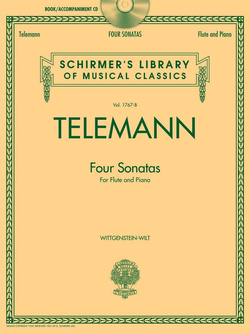Telemann - 4 Sonatas for Flute and Piano Schirmer Library of Classics Volume 1767-B Flute & Piano 泰勒曼 奏鳴曲 長笛 鋼琴 長笛 鋼琴 | 小雅音樂 Hsiaoya Music