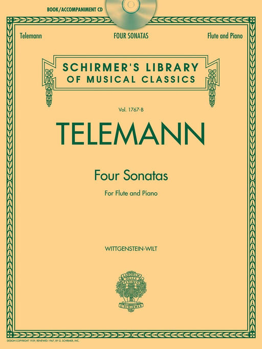 Telemann - 4 Sonatas for Flute and Piano Schirmer Library of Classics Volume 1767-B Flute & Piano 泰勒曼 奏鳴曲 長笛 鋼琴 長笛 鋼琴 | 小雅音樂 Hsiaoya Music