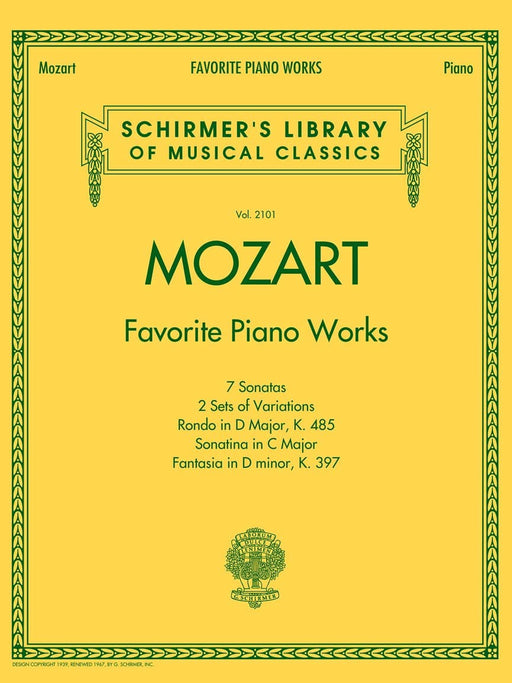 Mozart - Favorite Piano Works Schirmer Library of Classics Volume 2101 莫札特 鋼琴 | 小雅音樂 Hsiaoya Music