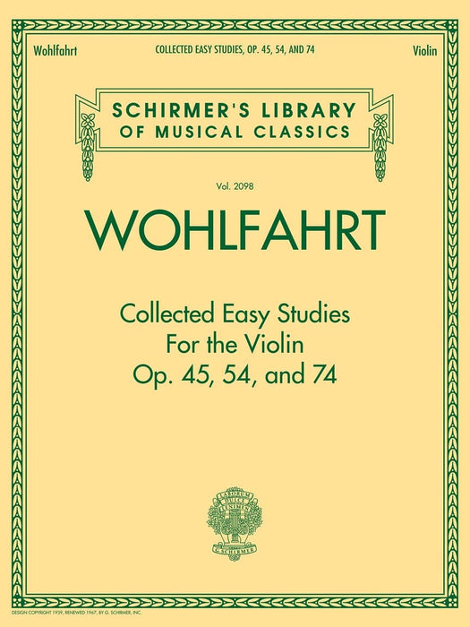 Wohlfahrt - Collected Easy Studies for the Violin Schirmer Library of Classics Volume 2098 小提琴 | 小雅音樂 Hsiaoya Music