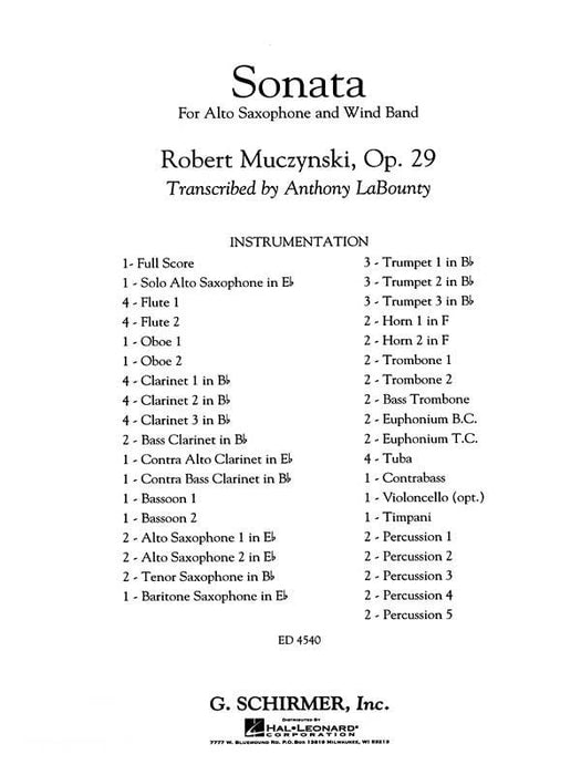 Sonata for Alto Saxophone, Op. 29 奏鳴曲 中音薩氏管 | 小雅音樂 Hsiaoya Music