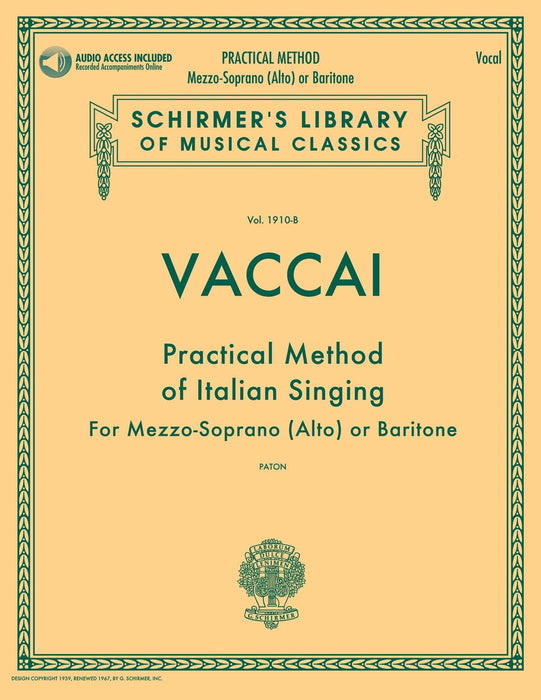 Practical Method of Italian Singing Mezzo-Soprano (Alto) or Baritone, Book/Online Audio 次女高音 | 小雅音樂 Hsiaoya Music
