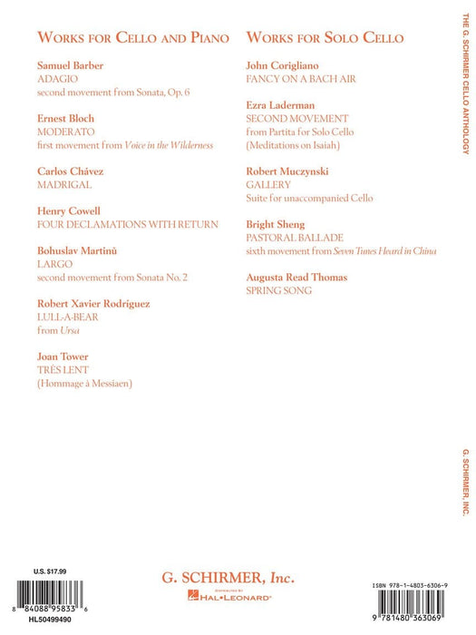 The G. Schirmer Cello Anthology 12 Works from the 20th Century Cello and Piano & Solo Cello 大提琴 鋼琴 獨奏 大提琴 | 小雅音樂 Hsiaoya Music