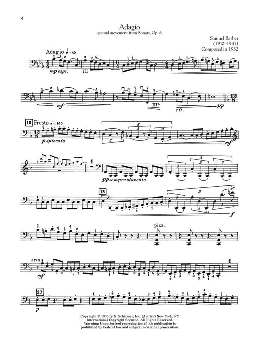 The G. Schirmer Cello Anthology 12 Works from the 20th Century Cello and Piano & Solo Cello 大提琴 鋼琴 獨奏 大提琴 | 小雅音樂 Hsiaoya Music