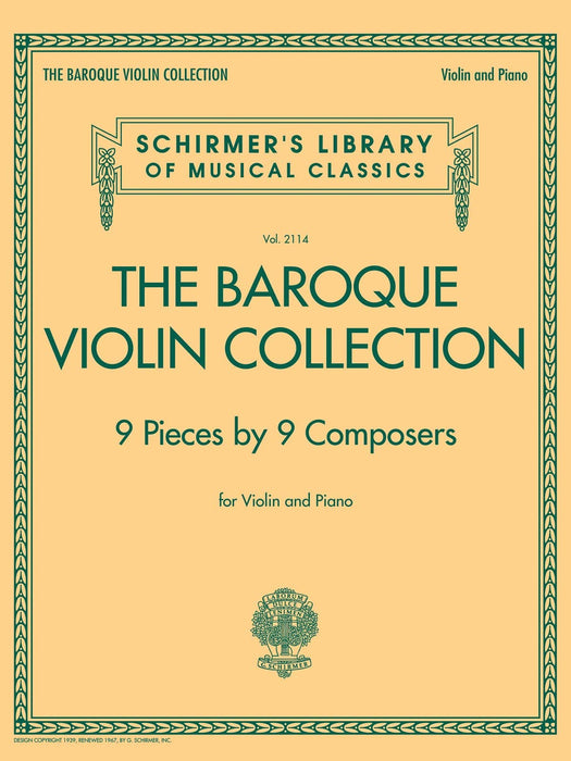 The Baroque Violin Collection - 9 Pieces by 9 Composers Schirmer's Library of Musical Classics Vol. 2114 巴洛克小提琴 小品 | 小雅音樂 Hsiaoya Music