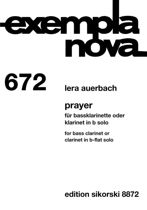 Prayer for Bass Clarinet or Clarinet in B-flat Solo Exempla Nova 672 低音單簧管 豎笛 | 小雅音樂 Hsiaoya Music