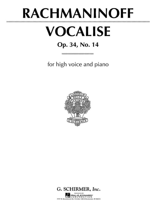 Vocalise Op. 34, No. 14 High Voice 拉赫瑪尼諾夫 聲樂練習曲 高音 | 小雅音樂 Hsiaoya Music