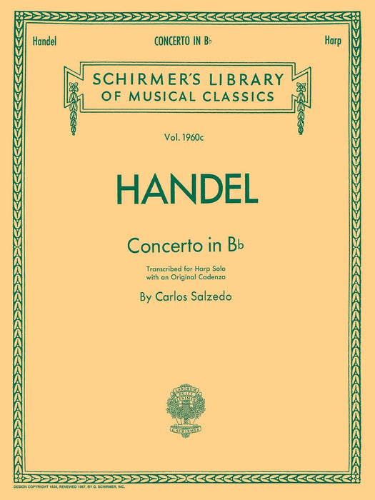 Concerto in B Flat Schirmer Library of Classics Volume 1960 Harp Solo 協奏曲 豎琴獨奏 | 小雅音樂 Hsiaoya Music