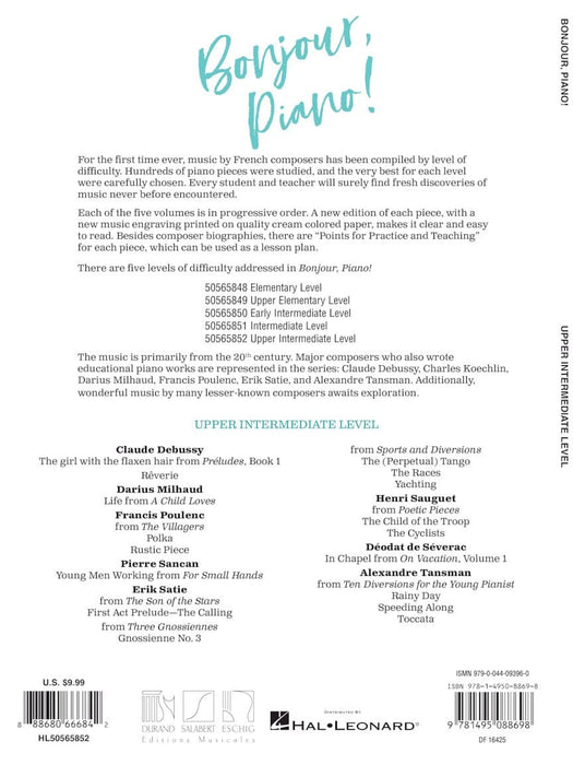 Bonjour, Piano! - Upper Intermediate Level 17 Pieces by French Composers in Progressive Order 小品 作曲家 鋼琴 | 小雅音樂 Hsiaoya Music