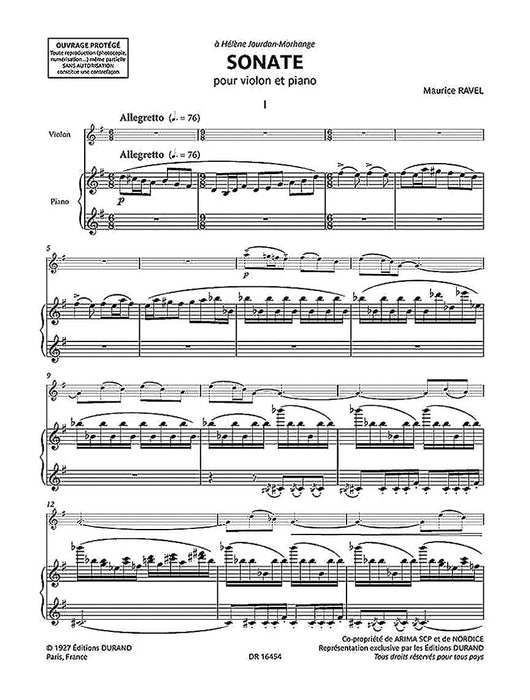 Sonate Violin and Piano 拉威爾‧摩利斯 鋼琴 小提琴(含鋼琴伴奏) | 小雅音樂 Hsiaoya Music