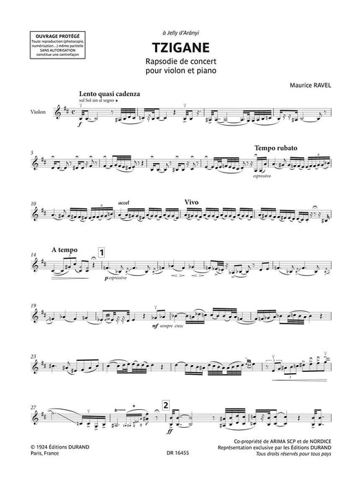 Tzigane Violin and Piano 拉威爾‧摩利斯 鋼琴 吉普賽 小提琴(含鋼琴伴奏) | 小雅音樂 Hsiaoya Music