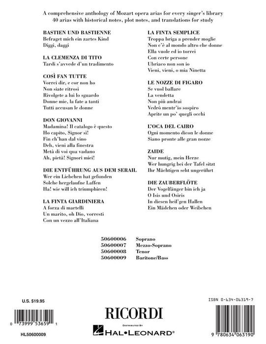 Mozart Opera Arias Baritone/Bass 莫札特 歌劇 詠唱調 詠嘆調 聲樂 | 小雅音樂 Hsiaoya Music