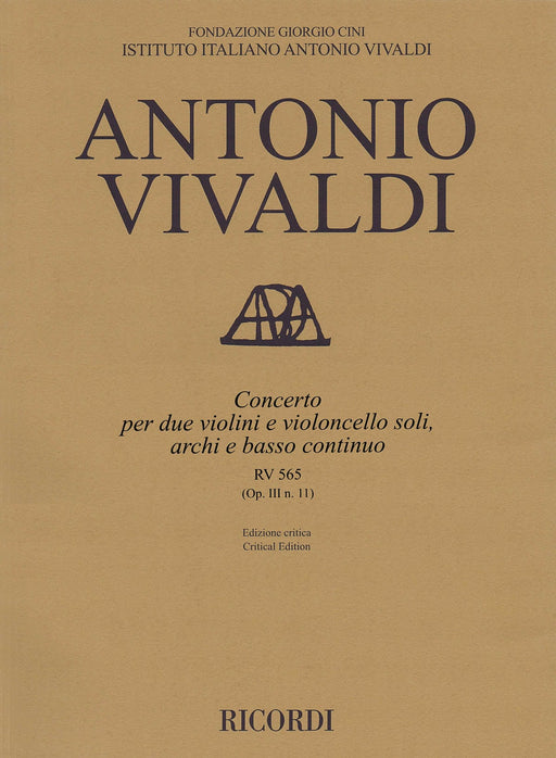Concerto D Minor, RV 565, Op. III, No. 11 Critical Edition Score 韋瓦第 協奏曲 | 小雅音樂 Hsiaoya Music
