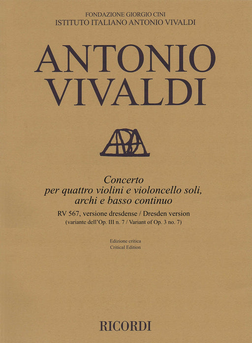 Concerto F Major, RV 567, Op. III, No. 7/Variant of Op. 3, No. 7 Critical Edition Score 韋瓦第 協奏曲 | 小雅音樂 Hsiaoya Music