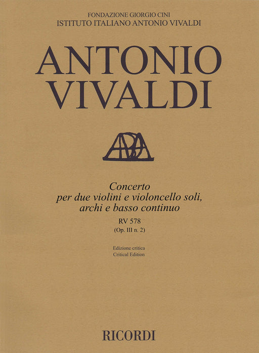 Concerto G Minor, RV 578, Op. III, No. 2 Critical Edition Score 韋瓦第 協奏曲 | 小雅音樂 Hsiaoya Music