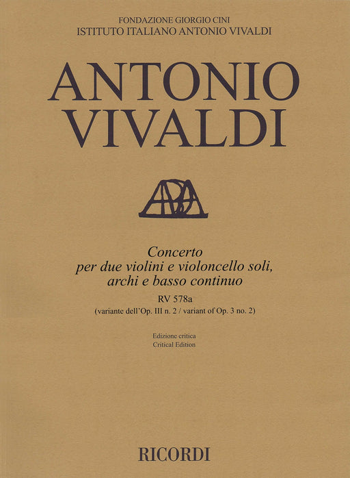 Concerto G Minor, RV 578a, Op. 3, No. 2 Critical Edition Score 韋瓦第 協奏曲 | 小雅音樂 Hsiaoya Music