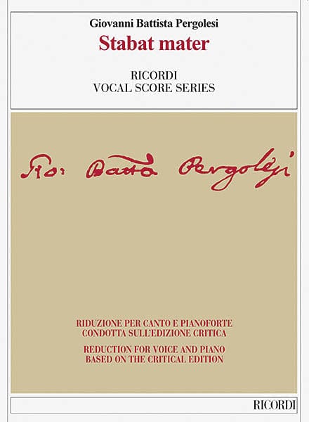 Stabat Mater Ricordi Opera Vocal Score Series 裴哥雷西 聲樂總譜 聖母悼歌 | 小雅音樂 Hsiaoya Music