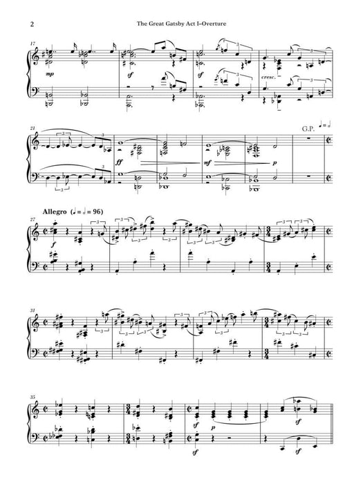 The Great Gatsby Opera in Two Acts Piano/Vocal Score 歌劇 鋼琴聲樂總譜 | 小雅音樂 Hsiaoya Music
