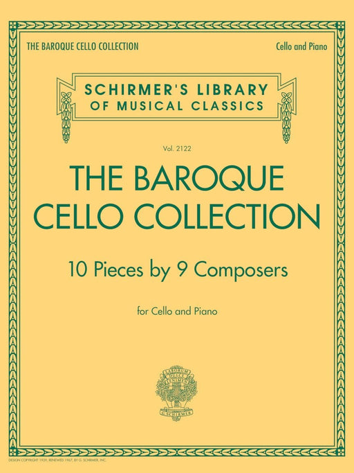 The Baroque Cello Collection Schirmer's Library of Musical Classics Vol. 2122 巴洛克大提琴 | 小雅音樂 Hsiaoya Music