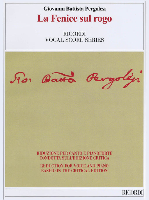 Le Fenice sul Rogo Ricordi Opera Vocal Score Series 裴哥雷西 危在旦夕的鳳凰 聲樂總譜 | 小雅音樂 Hsiaoya Music