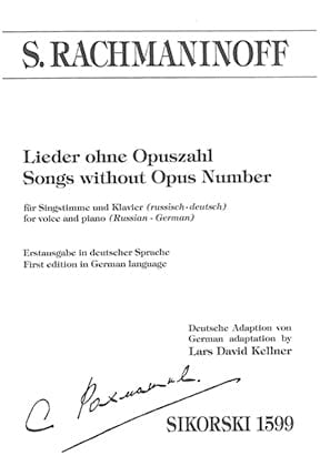 Songs Without Opus Number Lieder ohne Opuszahl 拉赫瑪尼諾夫 聲樂 | 小雅音樂 Hsiaoya Music