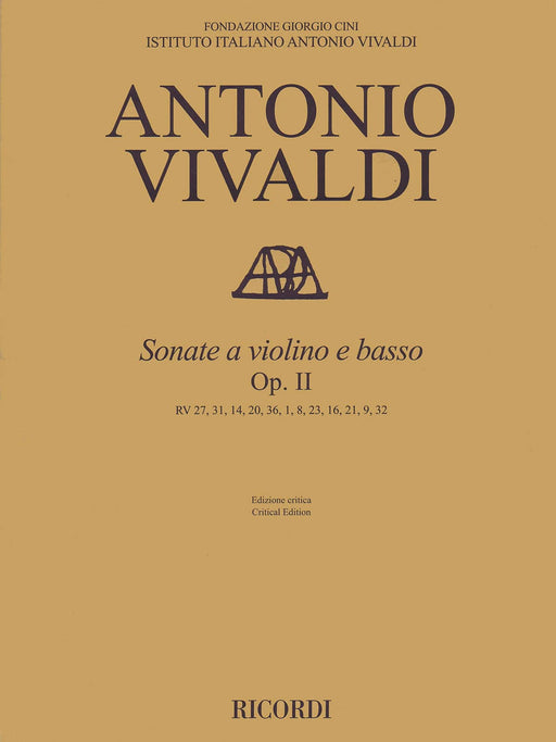 Sonata for Violin and Basso Continuo, Op. 2 RV 27, 31, 14, 20, 36, 1, 8, 23, 16, 21, 9, 32 Critical Edition 韋瓦第 奏鳴曲小提琴(含鋼琴伴奏) | 小雅音樂 Hsiaoya Music