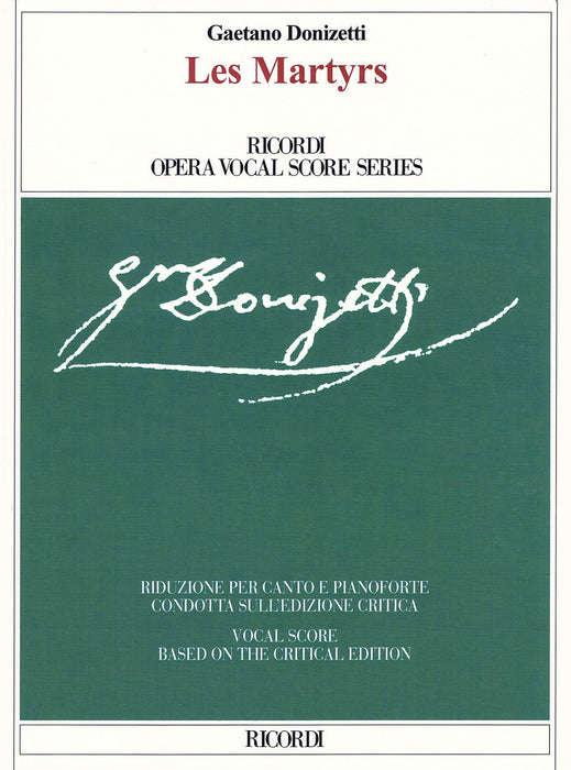 Les Martyrs Based on the Critical Edition Ricordi Opera Vocal Score Series 董尼才第 波琉托 聲樂總譜 聲樂 | 小雅音樂 Hsiaoya Music