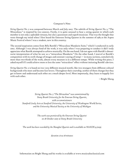 String Quartet No. 5 The Miraculous 弦樂四重奏 | 小雅音樂 Hsiaoya Music