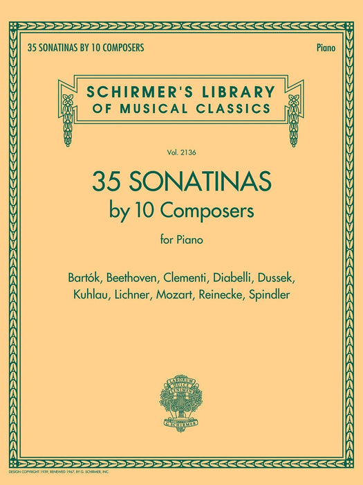 35 Sonatinas by 10 Composers for Piano Schirmer's Library of Musical Classics Volume 2136 小奏鳴曲 鋼琴 | 小雅音樂 Hsiaoya Music