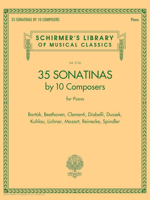35 Sonatinas by 10 Composers for Piano Schirmer's Library of Musical Classics Volume 2136 小奏鳴曲 鋼琴 | 小雅音樂 Hsiaoya Music