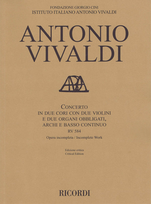 Concerto Rv 585 in 2 Choirs 2 Violins & 2 (Mandatory) Organs, Basso Continuo Scor 韋瓦第 協奏曲 合唱團小提琴 管風琴 小提琴(含鋼琴伴奏) | 小雅音樂 Hsiaoya Music