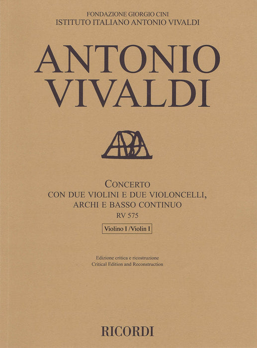 Concerto RV575 for two Violins, two Cellos, Strings, and Basso Continuo Set of P 韋瓦第 協奏曲 弦樂器 小提琴 | 小雅音樂 Hsiaoya Music