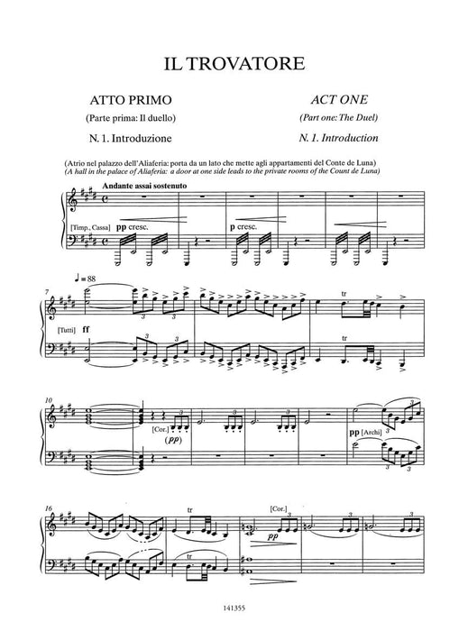 Il Trovatore Critical Edition Practical Series Vocal Score 威爾第‧朱塞佩 遊唱詩人 聲樂總譜 | 小雅音樂 Hsiaoya Music