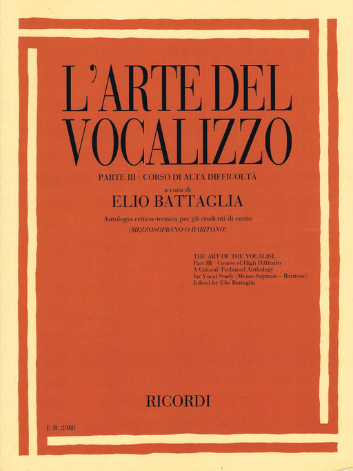 L'Arte Del Vocalizzo Part III (Mezzo-Soprano or Baritone) Critical-Technical Anthology for Students 次女高音 聲樂 | 小雅音樂 Hsiaoya Music