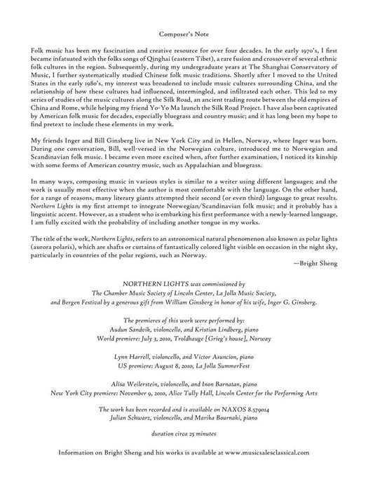 Northern Lights for Violoncello and Piano 大提琴 鋼琴 | 小雅音樂 Hsiaoya Music