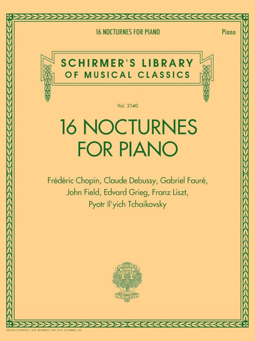 16 Nocturnes for Piano Schirmer Library of Classics Volume 2140 夜曲 鋼琴 | 小雅音樂 Hsiaoya Music