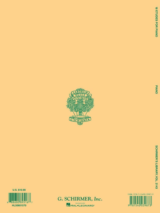 18 Etudes for Piano by Chopin, Debussy, Liszt, Rachmaninoff, Scriabin Schirmer's Library of Musical Classics Volume 2143 練習曲 鋼琴 | 小雅音樂 Hsiaoya Music