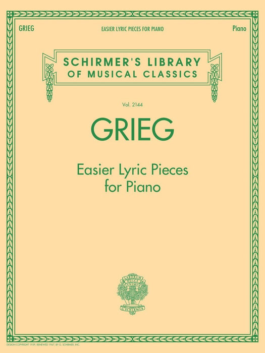 Grieg - Easier Lyric Pieces for Piano Schirmer's Library of Musical Classics Volume 2144 葛利格 小品 鋼琴 | 小雅音樂 Hsiaoya Music