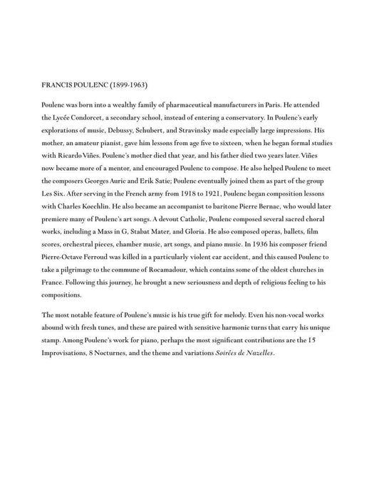 Poulenc Selected Piano Pieces 30 Pieces from Intermediate to Early Advanced Level 鋼琴 小品小品 | 小雅音樂 Hsiaoya Music