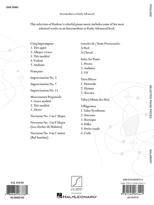 Poulenc Selected Piano Pieces 30 Pieces from Intermediate to Early Advanced Level 鋼琴 小品小品 | 小雅音樂 Hsiaoya Music