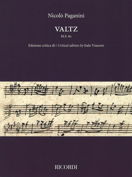 Valtz M.S. 80 Critical Edition by Italo Vescovo Violin Solo 帕格尼尼 小提琴 小提琴 | 小雅音樂 Hsiaoya Music