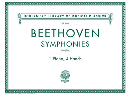 Beethoven Symphonies: Complete for 1 Piano, 4 Hands Schirmer's Library of Musical Classics Volume 2147 貝多芬 鋼琴 | 小雅音樂 Hsiaoya Music