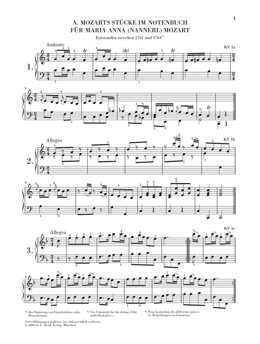 Piano Pieces Piano Solo 莫札特 鋼琴 小品 亨乐版 | 小雅音樂 Hsiaoya Music
